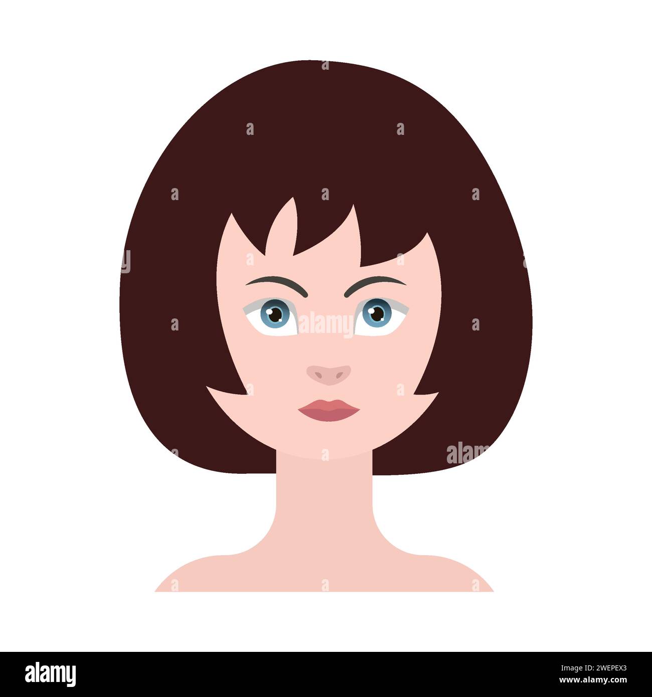 Illustration vectorielle de Cartoon Girl Avatar Illustration de Vecteur