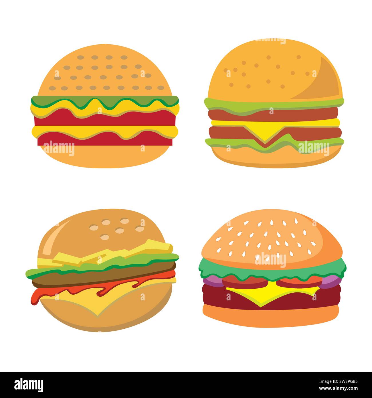 Jeu d'icônes hamburger. Illustration vectorielle d'icônes de hamburger. Illustration de Vecteur