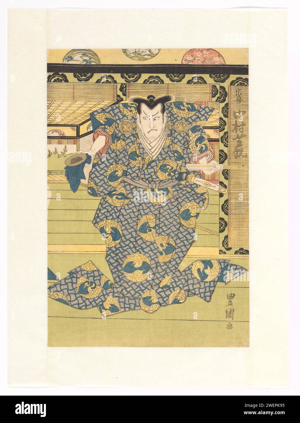 Oguri SHINUI, ressemblant à Fukashichi, Utagawa toyokuni (I), 1818 papier imprimé couleur acteur gravé sur bois (sur la scène) Banque D'Images