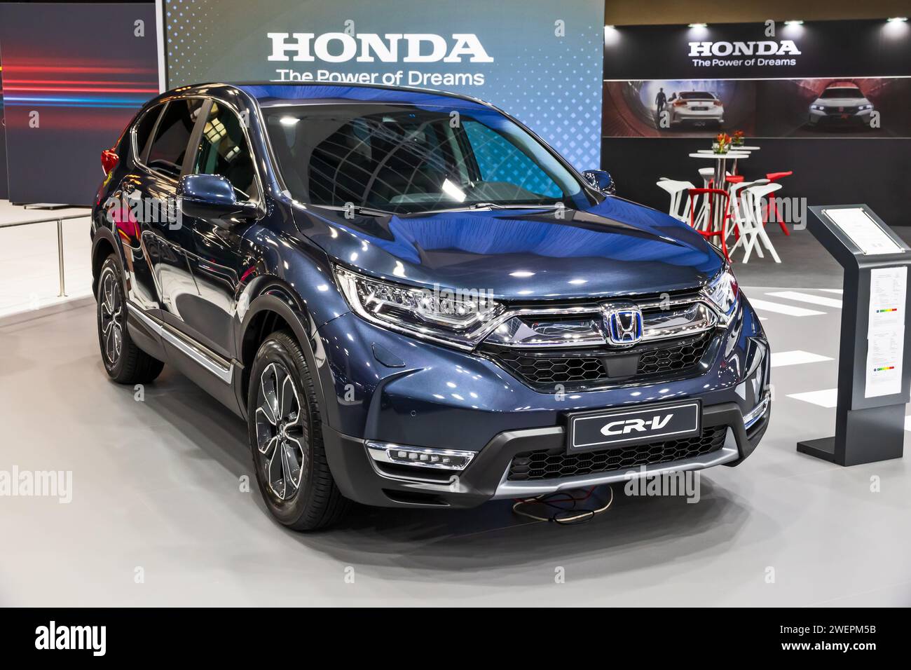 Honda CR-V hybride SUV compact au salon européen de l'Autosalon de Bruxelles. Bruxelles, Belgique - 13 janvier 2023. Banque D'Images