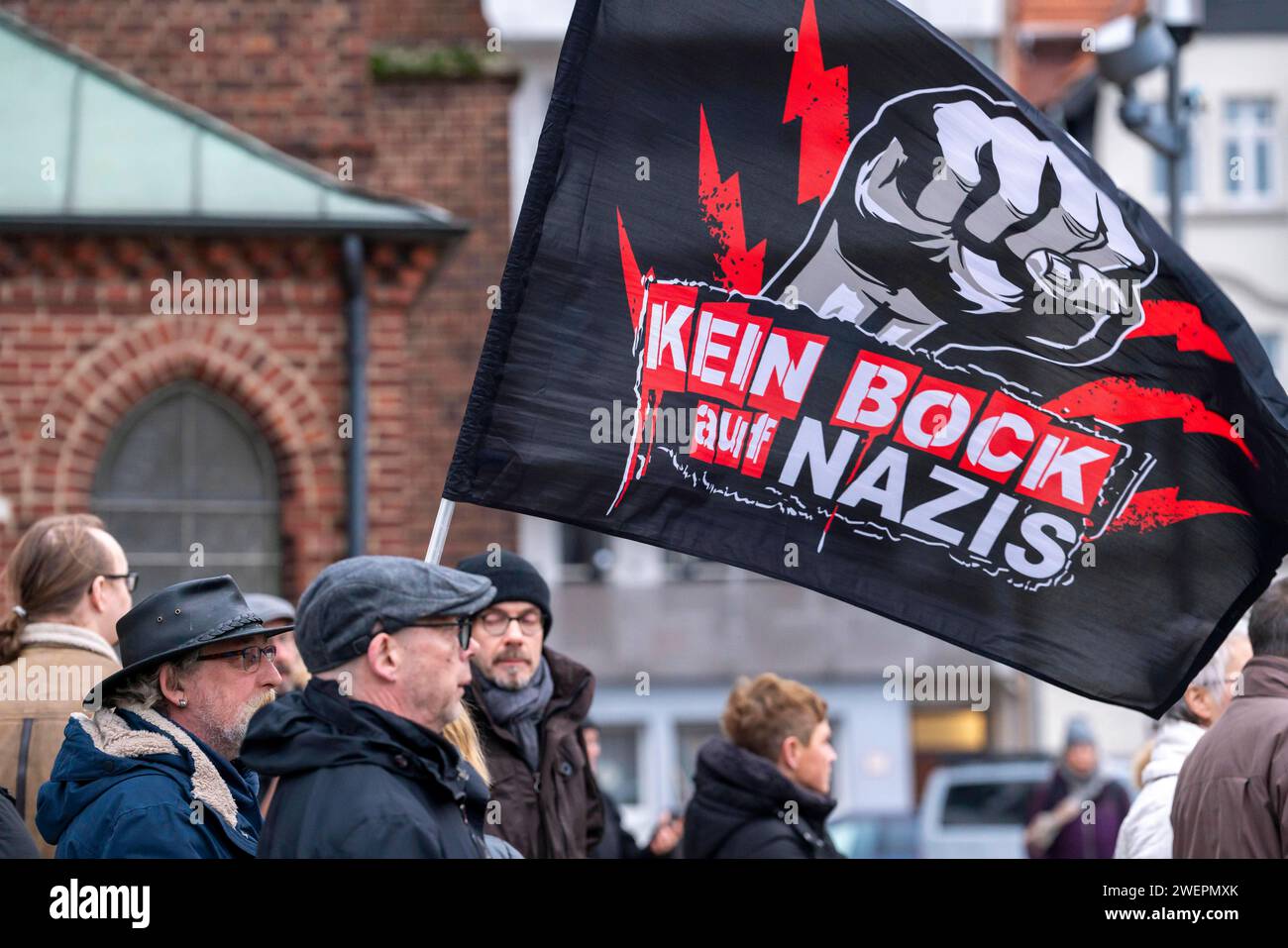 Démonstration gegen die AFD und Rechtsradikalismus à Herne, NRW, Deutschland, anti AFD Demo *** manifestation contre l'AFD et le radicalisme de droite à Herne, NRW, Allemagne, anti AFD Demo Banque D'Images