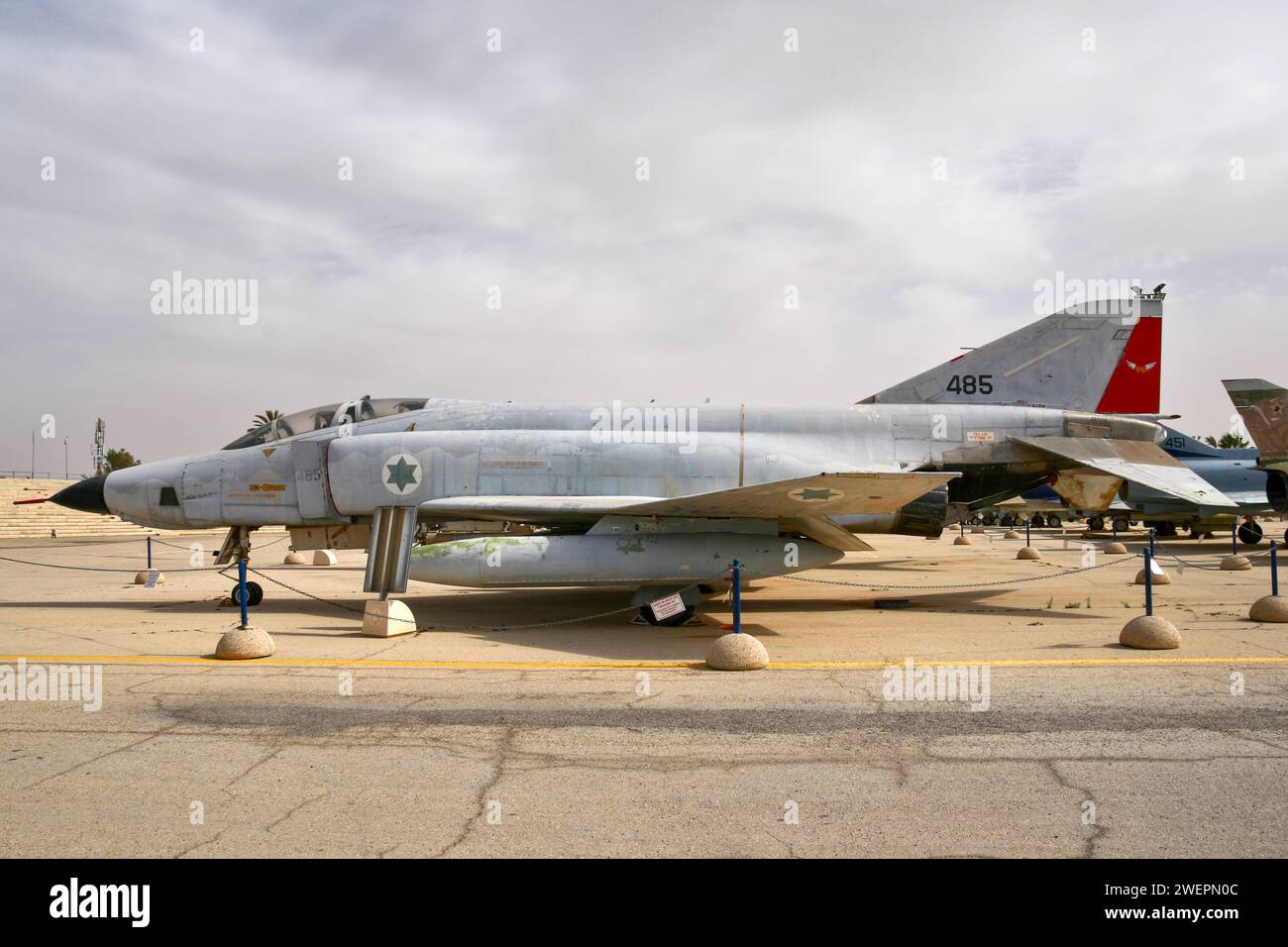 Avion de chasse F-4 Phantom de l'armée de l'air israélienne au Musée de l'armée de l'air israélienne. Hatzerim, Israël - 27 janvier 2011 Banque D'Images