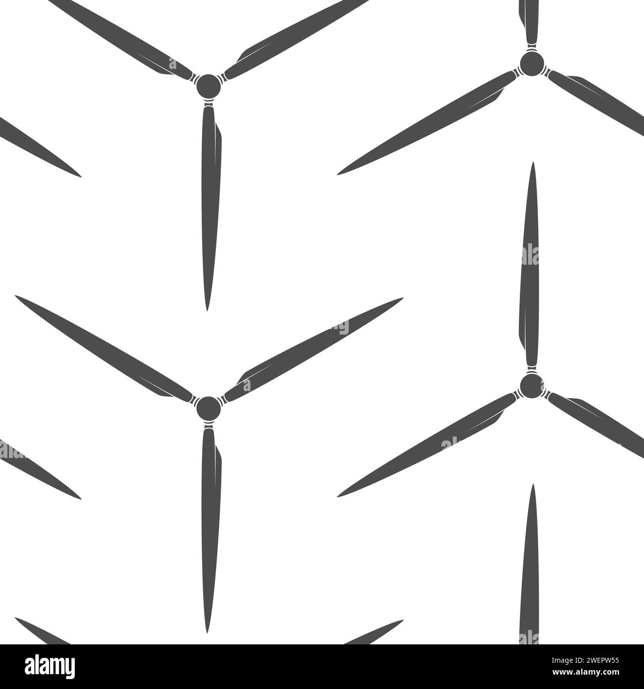 Modèle sans couture avec hélice, éolienne, éolienne. Vecteur fond noir et blanc. Illustration de Vecteur