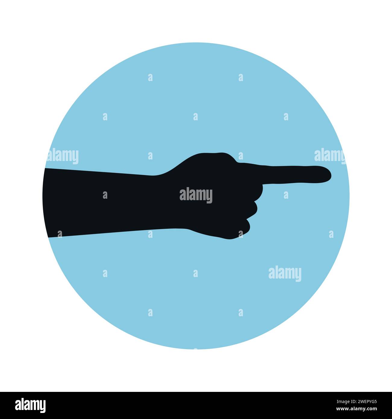 Silhouette d'une main avec index. Doigt pointant la main. Illustration vectorielle Illustration de Vecteur