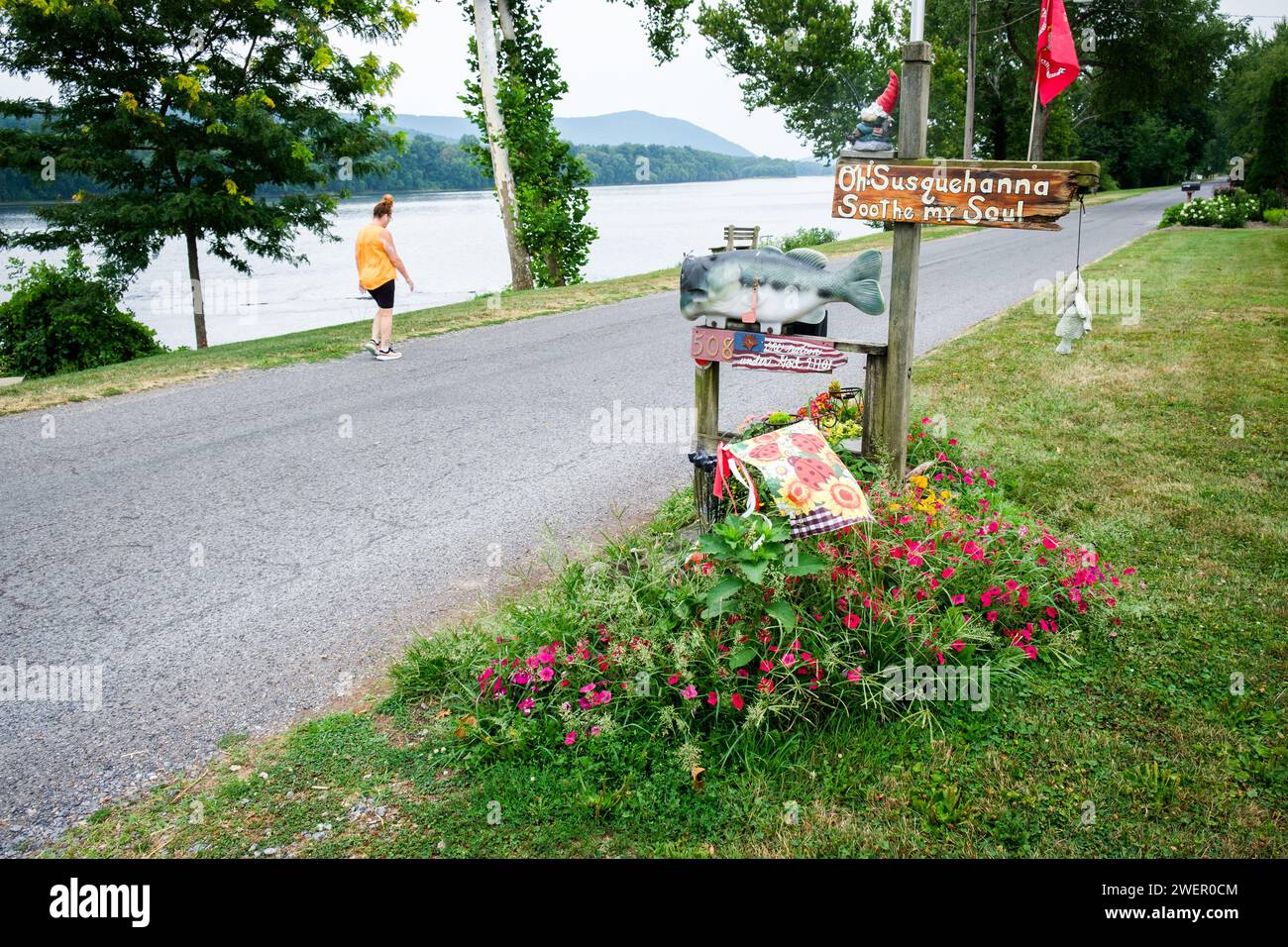 Une promenade le long de la rivière susquehanna à Selinsgrove, Pennsylvanie, USA. Banque D'Images