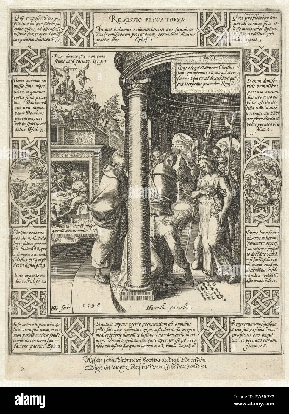 Très grand miroir Italien aux allégories de l'abondance et