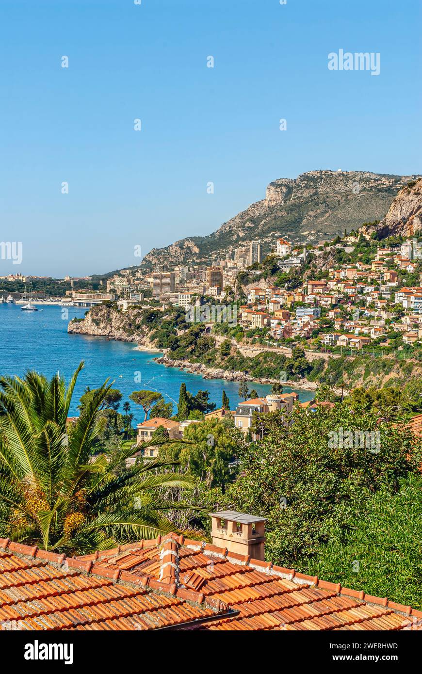 Vue panoramique le long de la côte près de Monaco Banque D'Images