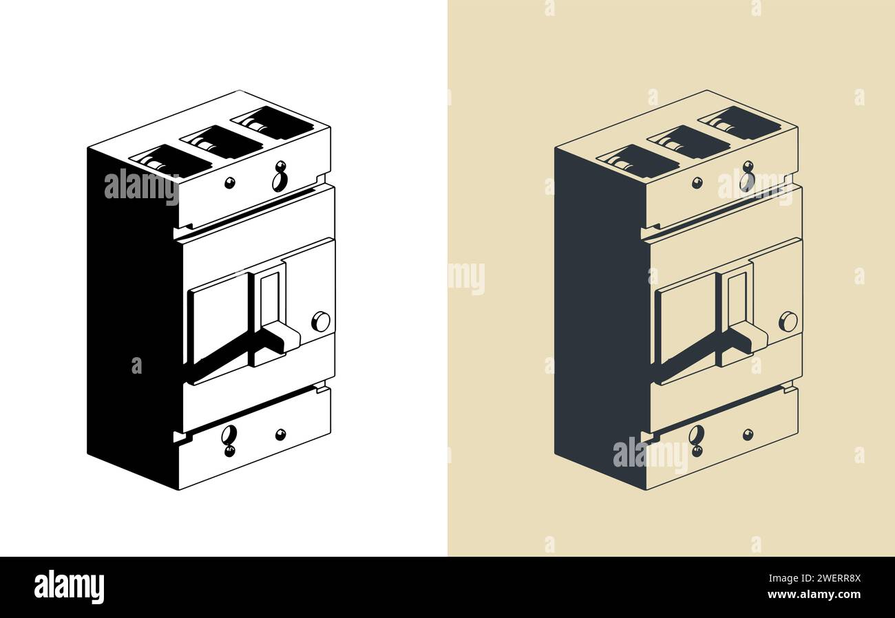 Illustrations vectorielles stylisées d'un disjoncteur Illustration de Vecteur