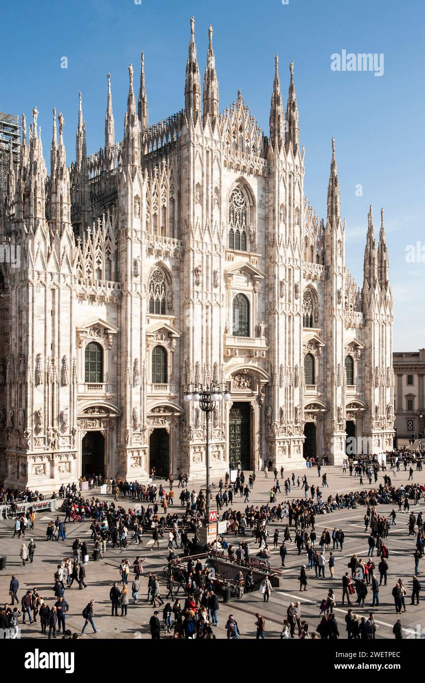 Cathédrale de Milan ou il Duomo di Milano, cathédrale métropolitaine de la Nativité de Sainte-Marie, dans la région de Lombardie en Italie Banque D'Images
