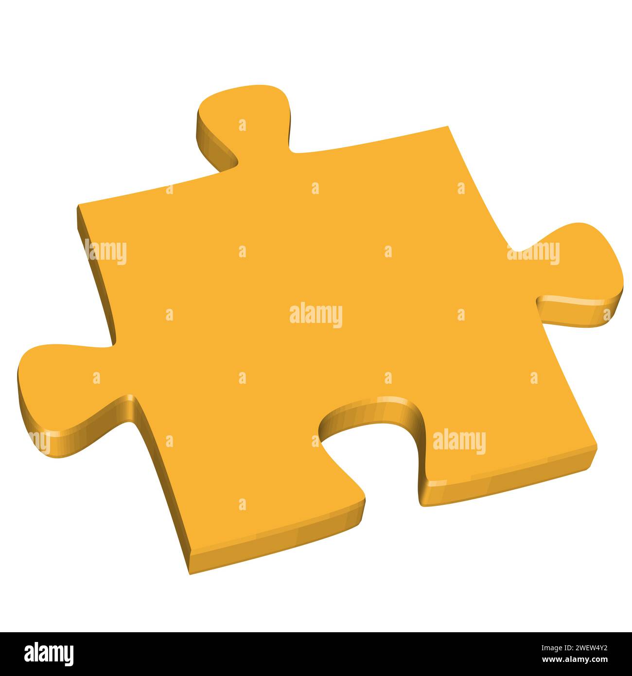 Pièce de puzzle 3D jaune Illustration de Vecteur