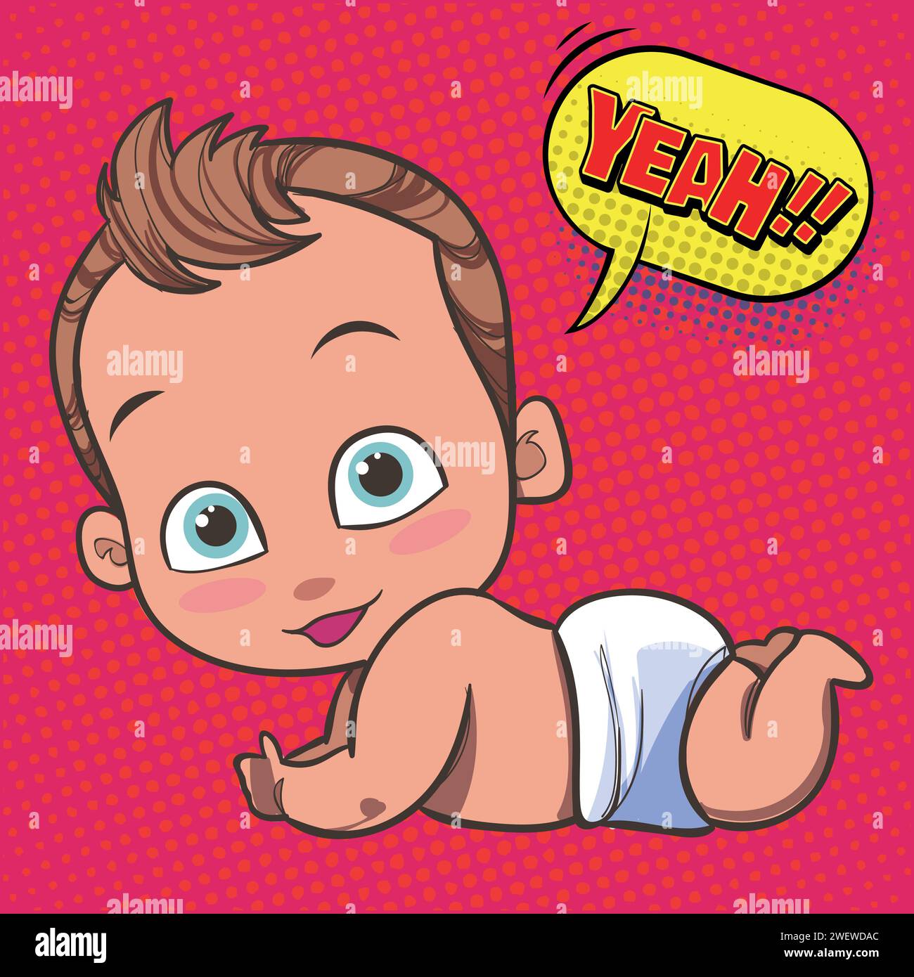 image vectorielle de style pop art mignon bébé Illustration de Vecteur