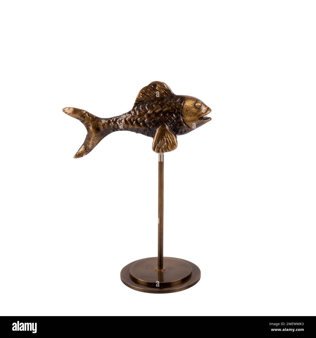 Figurine sculpture de poisson en fil métallique sur stand 16 pouces de haut  16 pouces de long - poisson-ange 