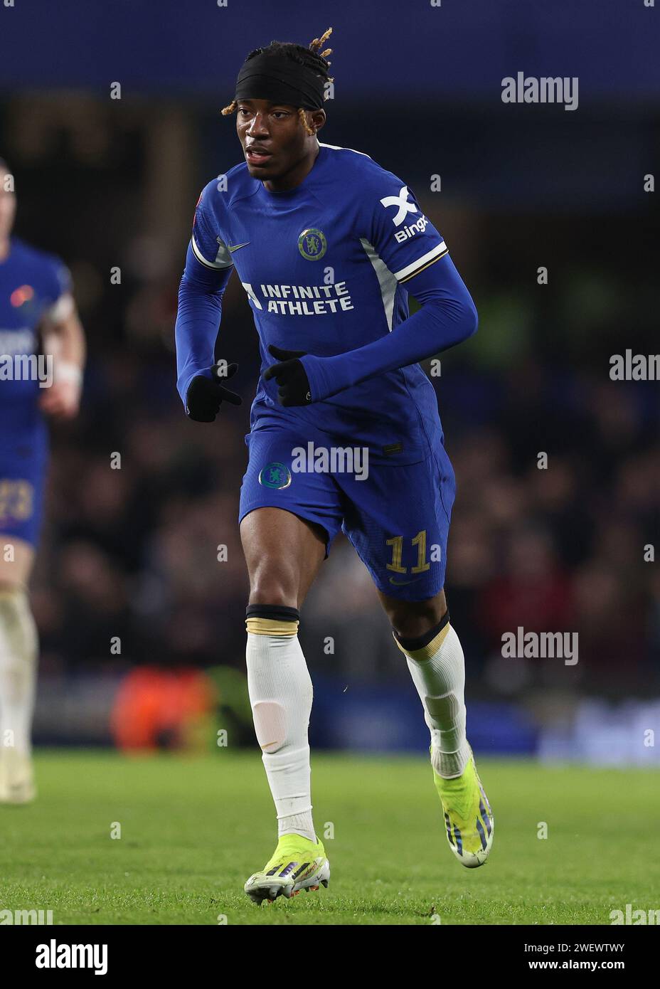 Londres, Royaume-Uni. 26 janvier 2024. Noni Madueke de Chelsea pendant le match de la FA Cup à Stamford Bridge, Londres. Le crédit photo devrait se lire : Paul Terry/Sportimage crédit : Sportimage Ltd/Alamy Live News Banque D'Images