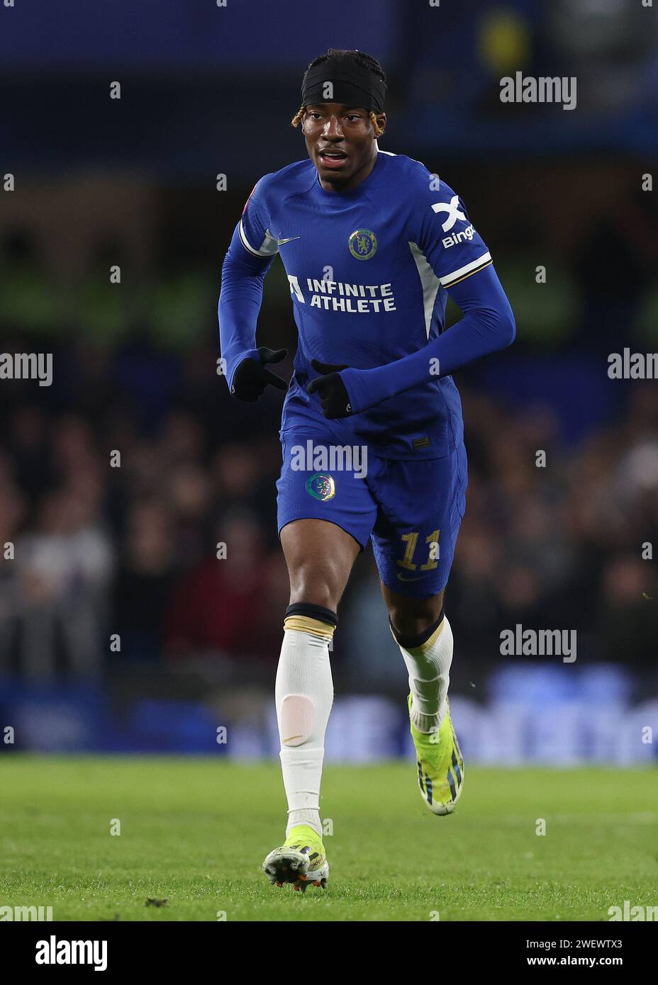 Londres, Royaume-Uni. 26 janvier 2024. Noni Madueke de Chelsea pendant le match de la FA Cup à Stamford Bridge, Londres. Le crédit photo devrait se lire : Paul Terry/Sportimage crédit : Sportimage Ltd/Alamy Live News Banque D'Images