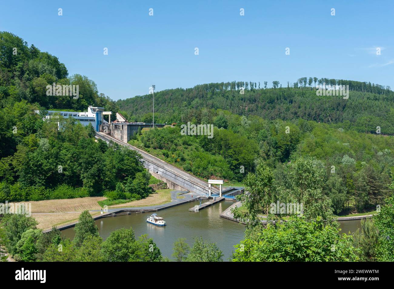 Ascenseur à bateau sur le canal Rhin-Marne, Saint-Louis, Arzviller, Lorraine, France Banque D'Images