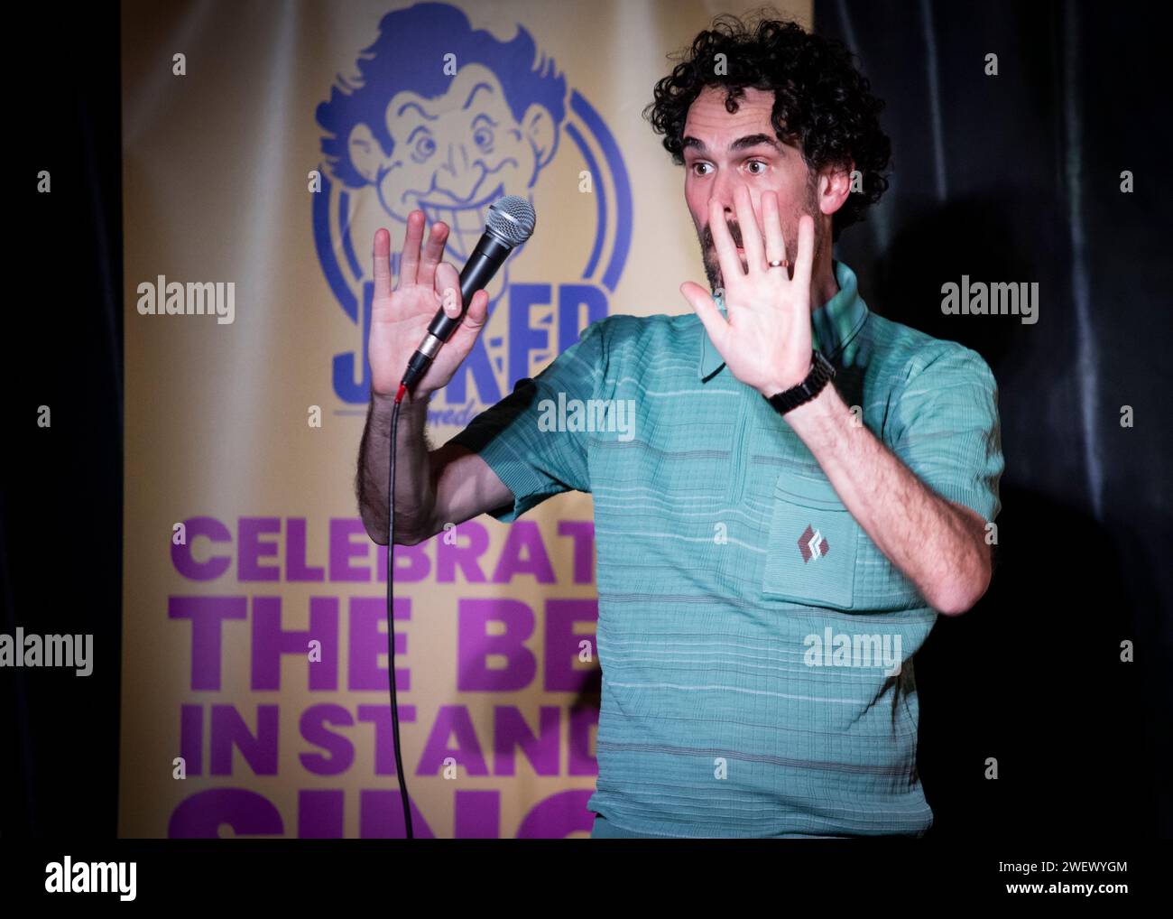 Paul F Taylor, comédien Stand Up, Joker Comedy Club, Southend-on-Sea, Essex © Clarissa Debenham (film Free Photography) / Alamy Banque D'Images