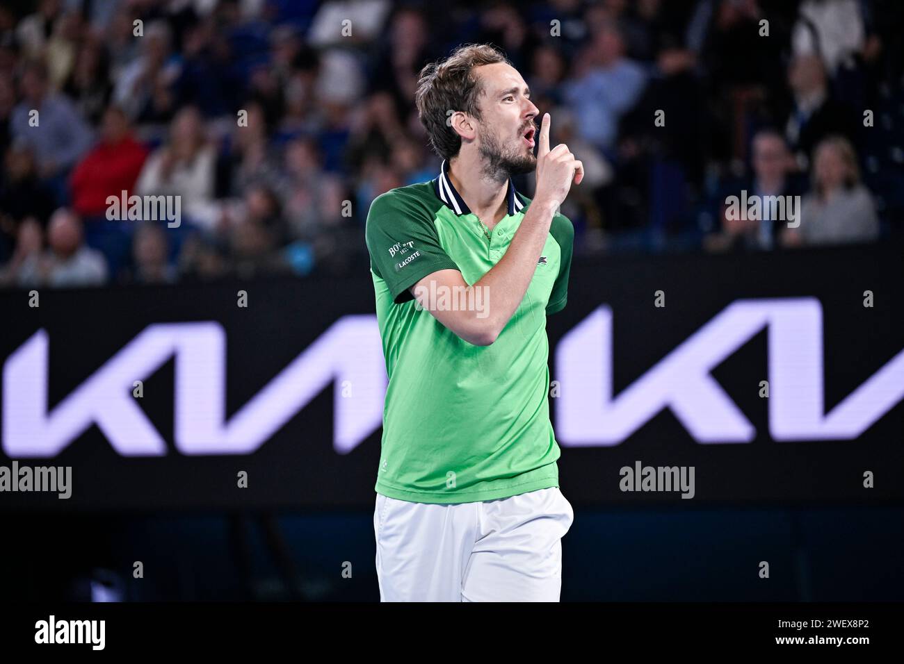 Melbourne, Australie. 26 janvier 2024. Daniil Medvedev lors du tournoi de tennis Australian Open AO 2024 Grand Chelem le 26 janvier 2024 au Melbourne Park à Melbourne, en Australie. Crédit : Victor Joly/Alamy Live News Banque D'Images
