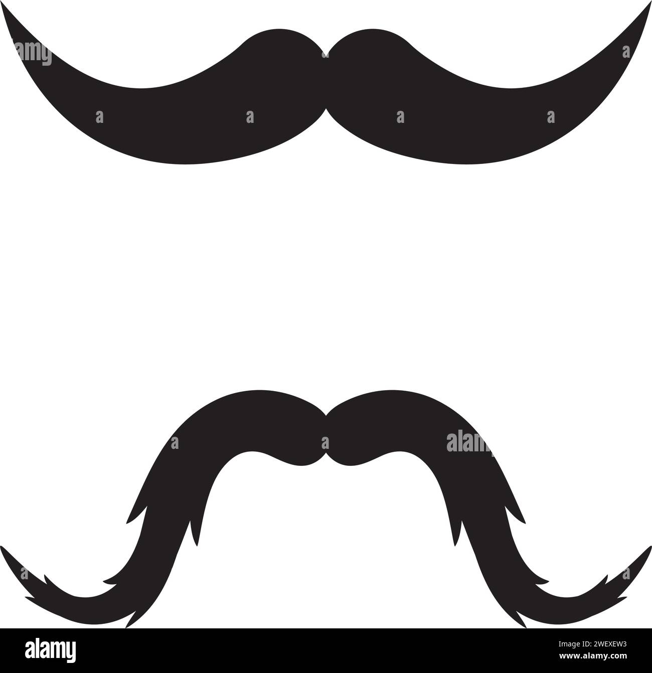Modèle de conception d'illustration d'icône de moustache Illustration de Vecteur