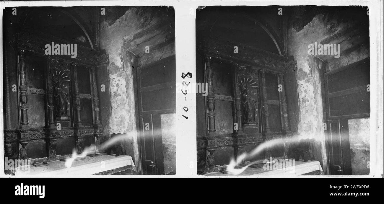 Autel latéral de l'església de Riudellots de la Selva. Banque D'Images