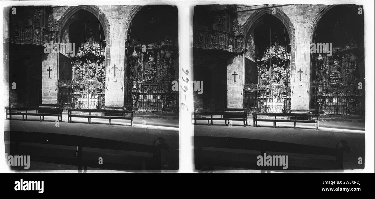 Autel latéral d ' una església de Valls. Banque D'Images