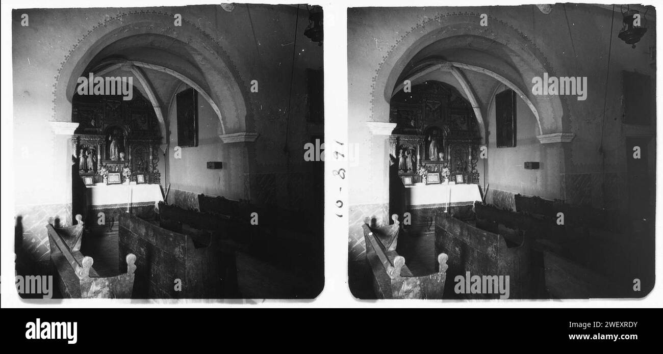 Autel latéral de Sant Feliu de Vallcarca. Banque D'Images