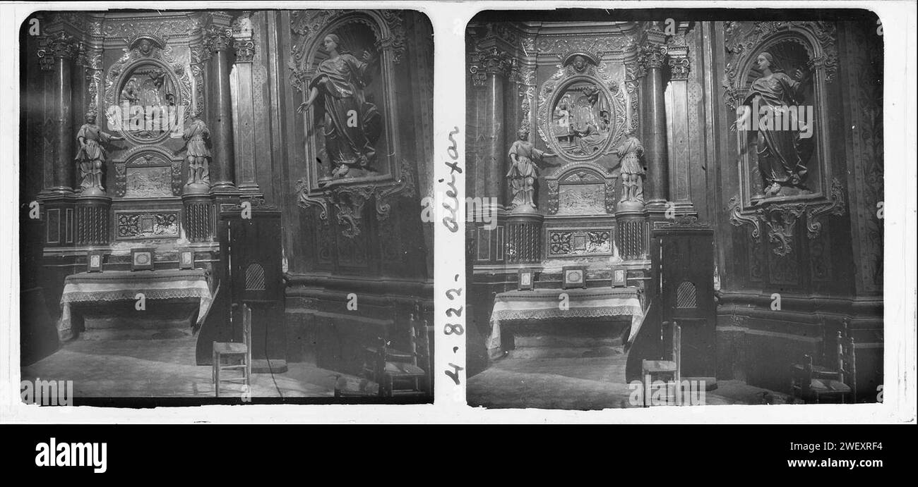 Autel latéral d ' una església d ' Aleixar. Banque D'Images