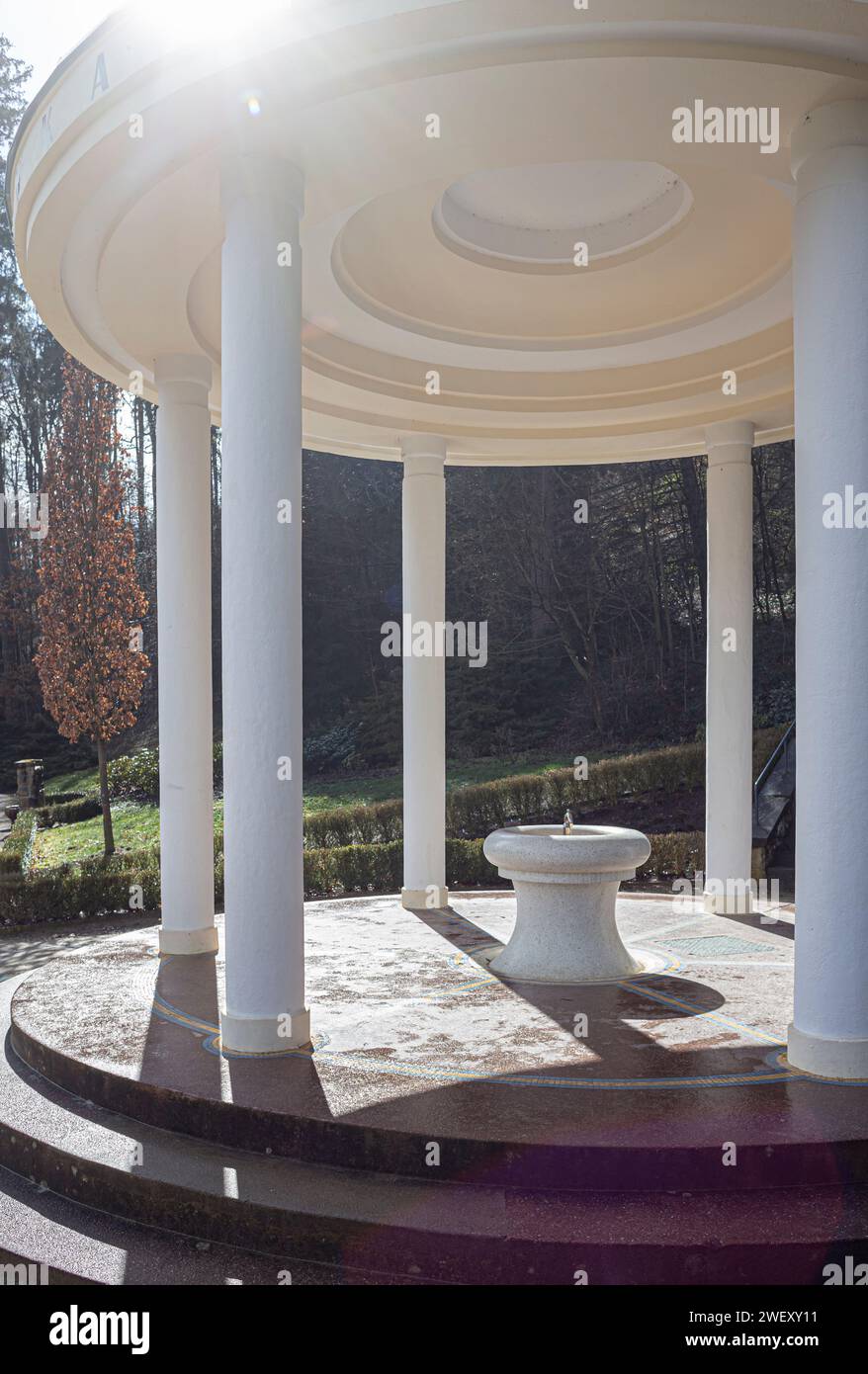 Source d'eau minérale Ottovka à Luacovice Spa en République tchèque Banque D'Images