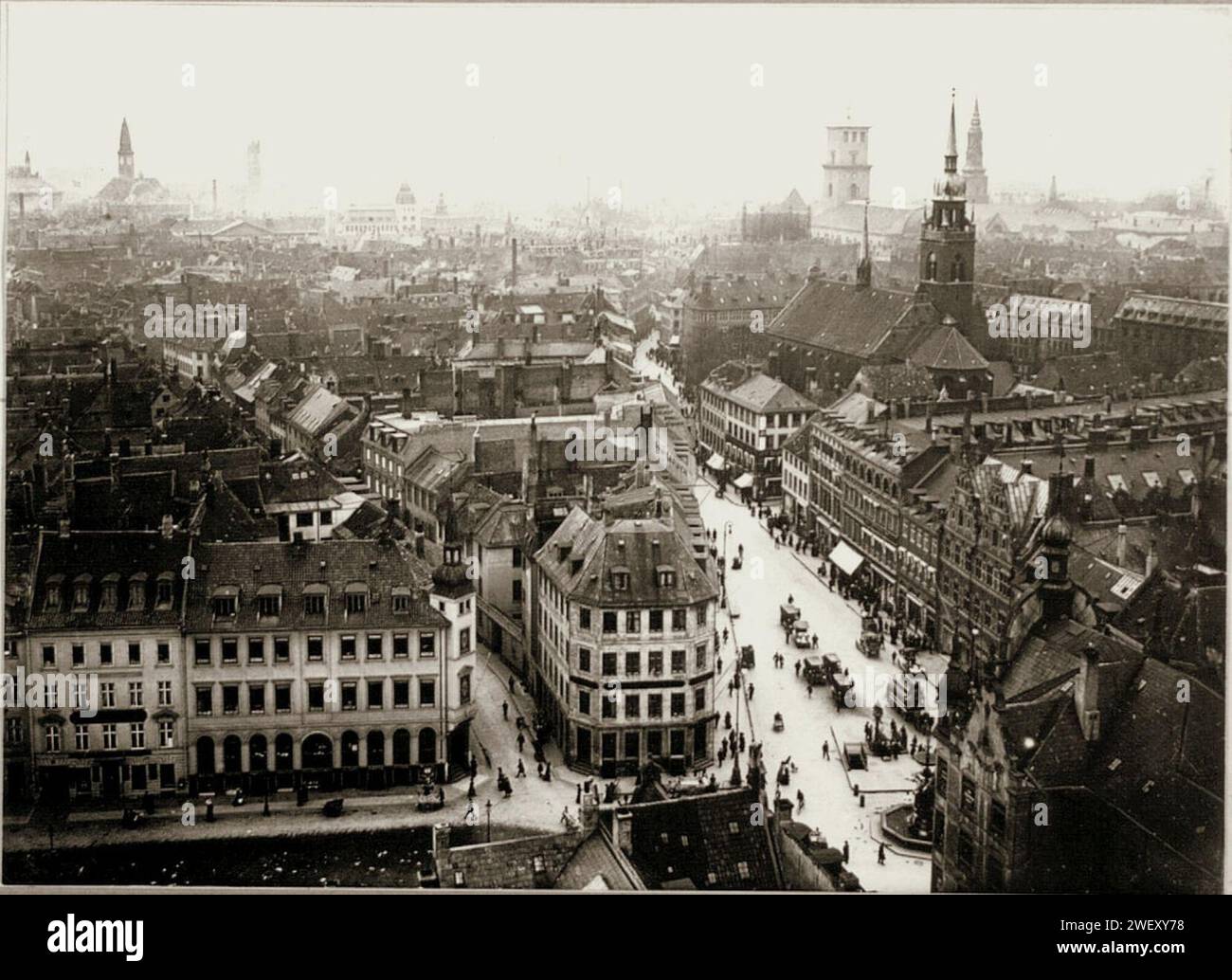 Amagertorv de Sankt Nikolaj Kirke, 1895. Banque D'Images