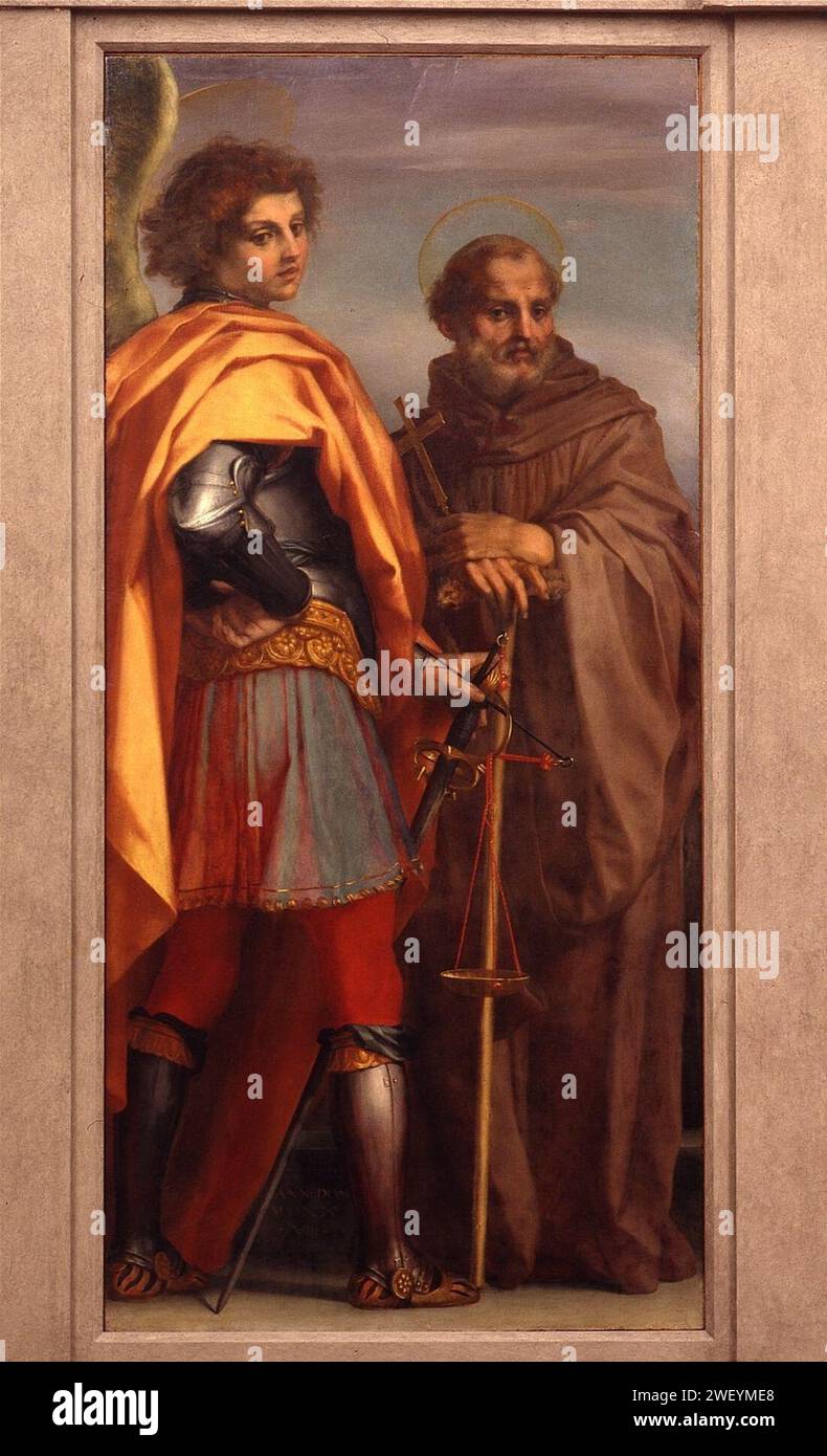 Andrea del Sarto - San Michele arcangelo e San Giovanni Gualberto, 00099778. Banque D'Images