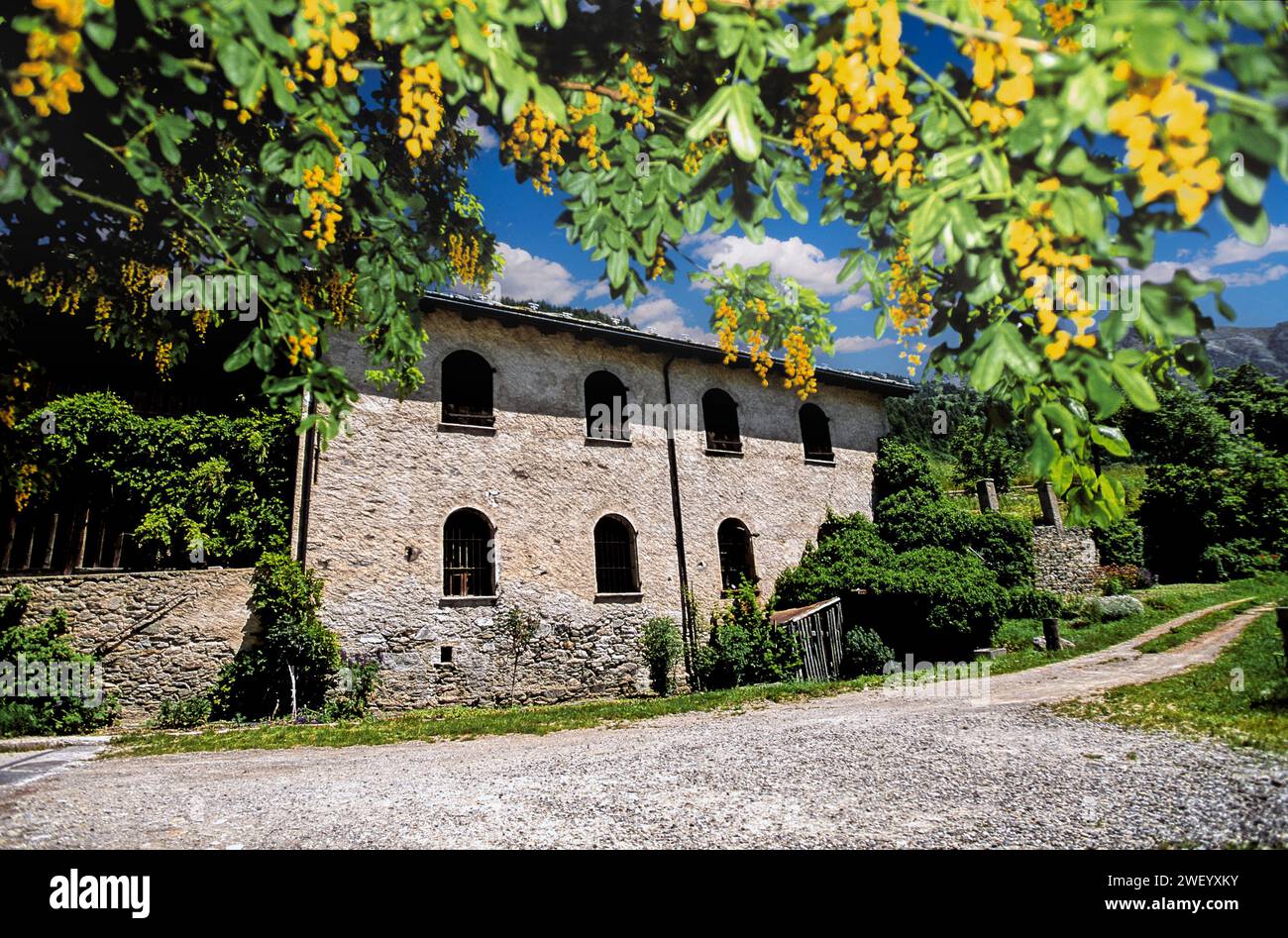 Italt Valle d'Aoste Valle del Gran San Bernardo Saint Oyen Chateaux Verdun - Auberge de pèlerins Banque D'Images