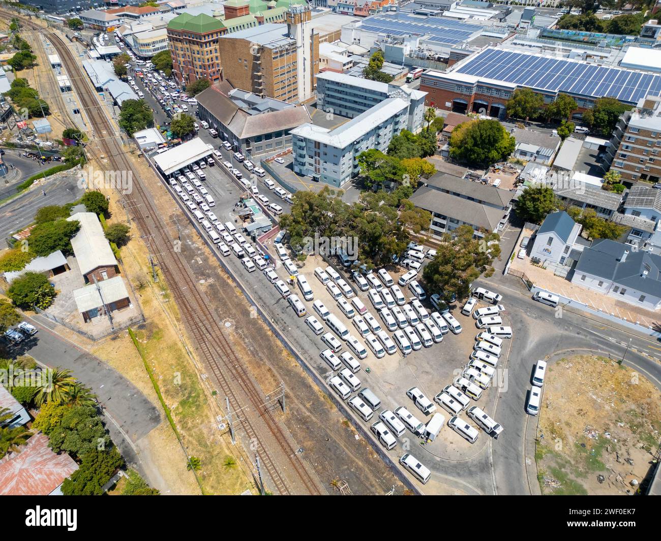 Minibus taxi Depot, Wynberg, le Cap, Afrique du Sud 7708 Banque D'Images