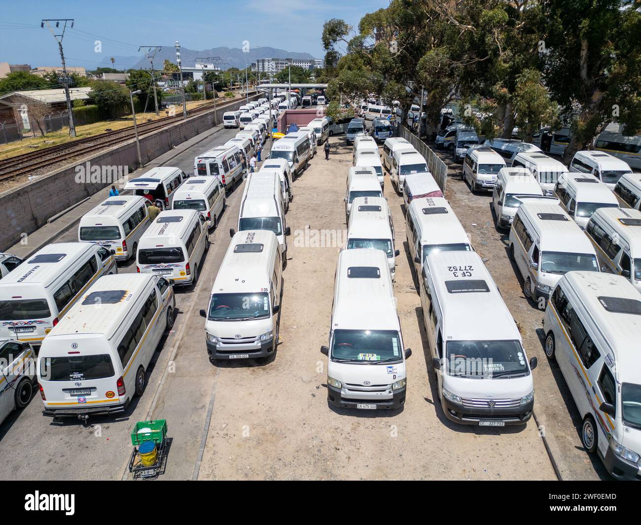 Minibus taxi Depot, Wynberg, le Cap, Afrique du Sud 7708 Banque D'Images