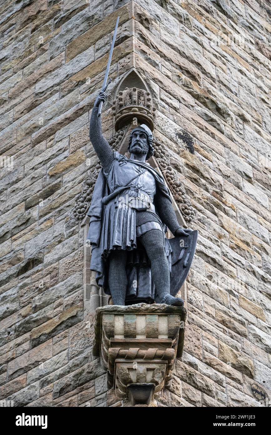 William Wallace sur la tour du National Wallace Monument Banque D'Images