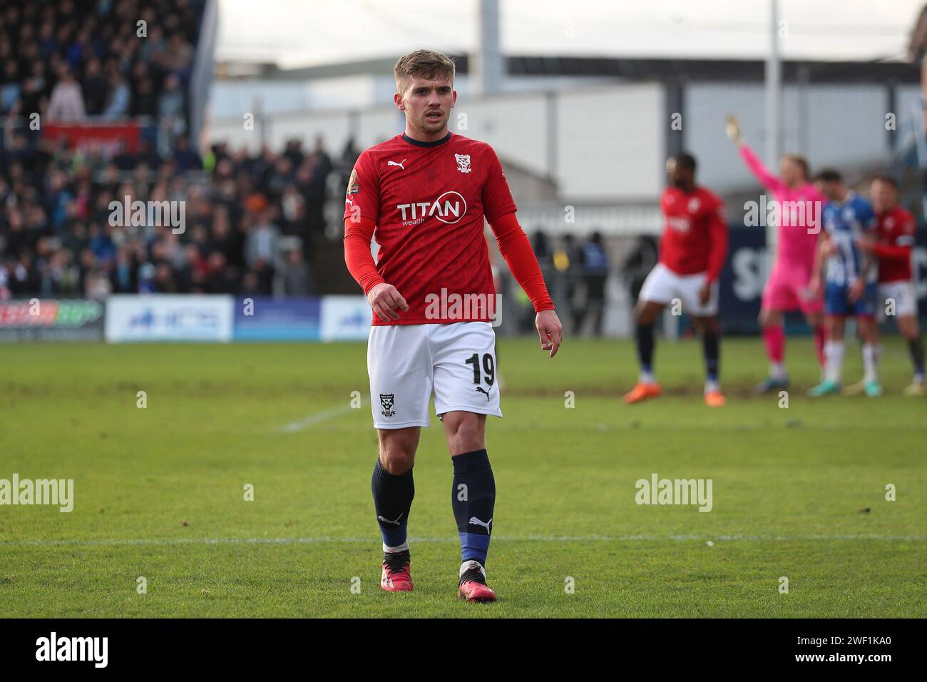 Hartlepool, Royaume-Uni. 27 janvier 2023. Billy Chadwick de York City lors du match de la Ligue nationale de Vanarama entre Hartlepool United et York City à Victoria Park, Hartlepool le samedi 27 janvier 2024. (Photo : Mark Fletcher | MI News) crédit : MI News & Sport / Alamy Live News Banque D'Images