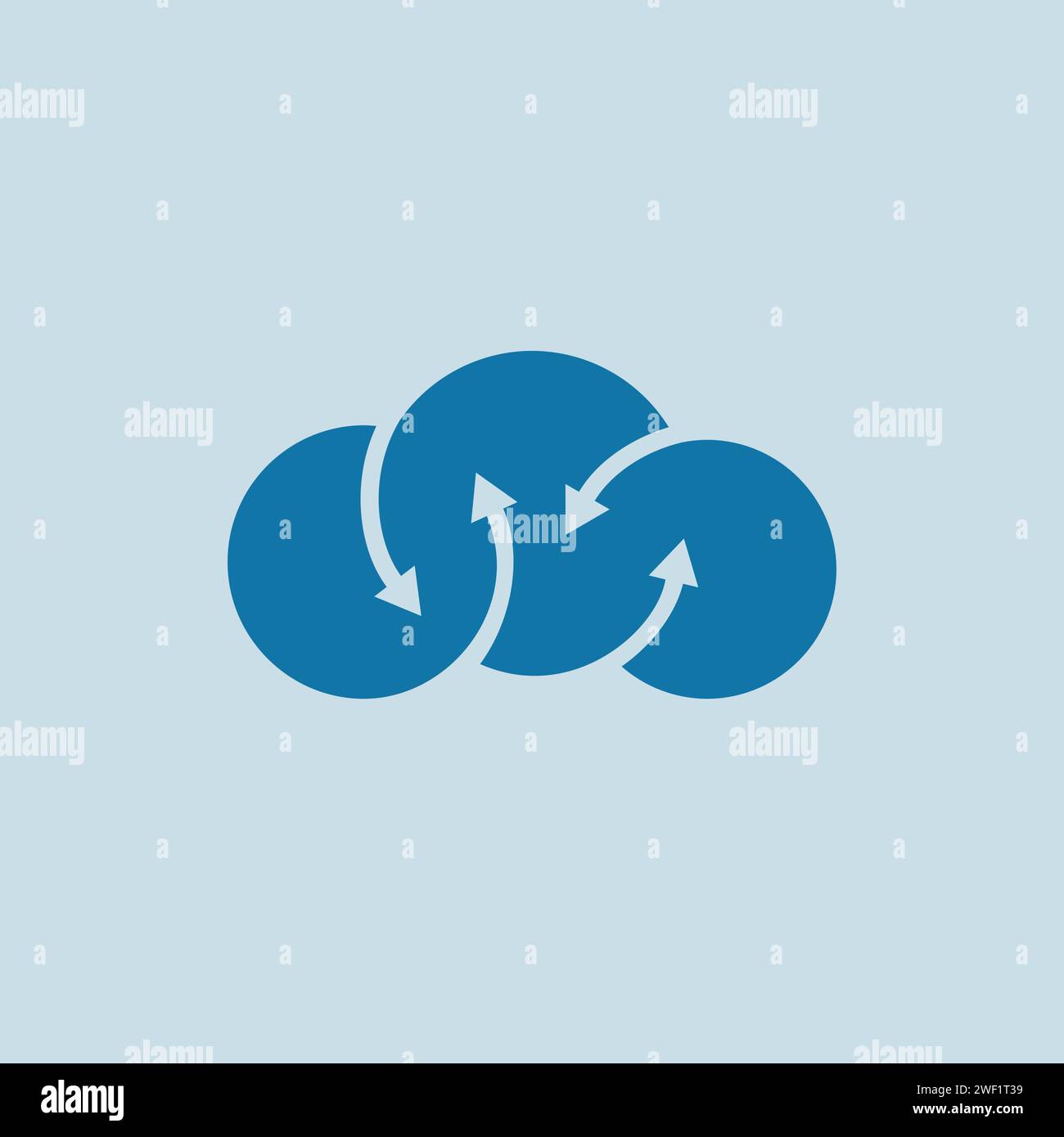 Une interprétation simple d'un nuage avec quatre flèches incorporées dans ses courbes. Illustration de Vecteur
