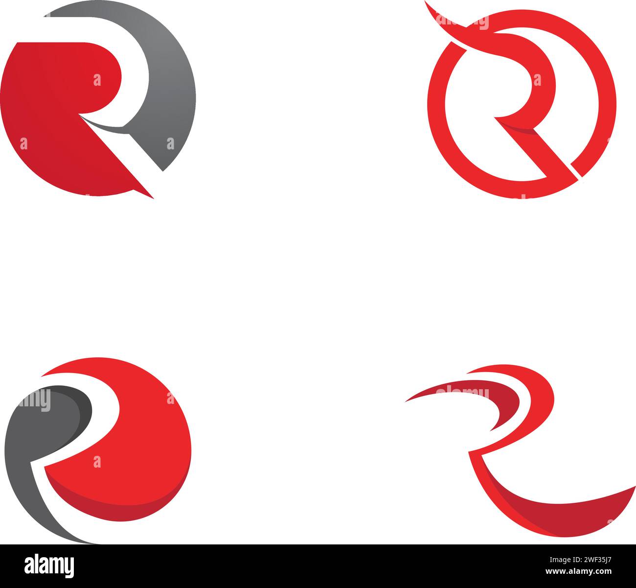 Illustration vectorielle de modèle de conception d'icône de logo de lettre R. Illustration de Vecteur