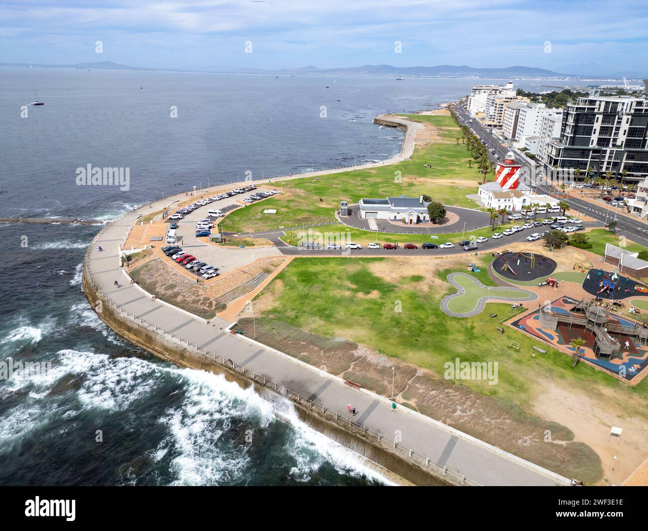 Phare de Green point, Mouille point, Green point, Cape Town, Afrique du Sud Banque D'Images