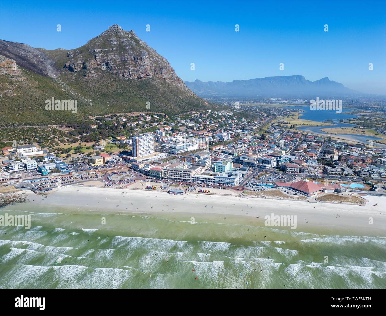 Plage de Muizenberg, Muizenberg, le Cap, Afrique du Sud Banque D'Images