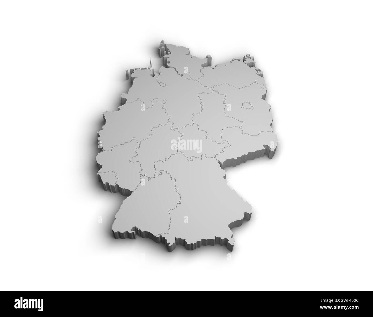 3d illustration de la carte de l'Allemagne isoler de fond blanc Banque D'Images