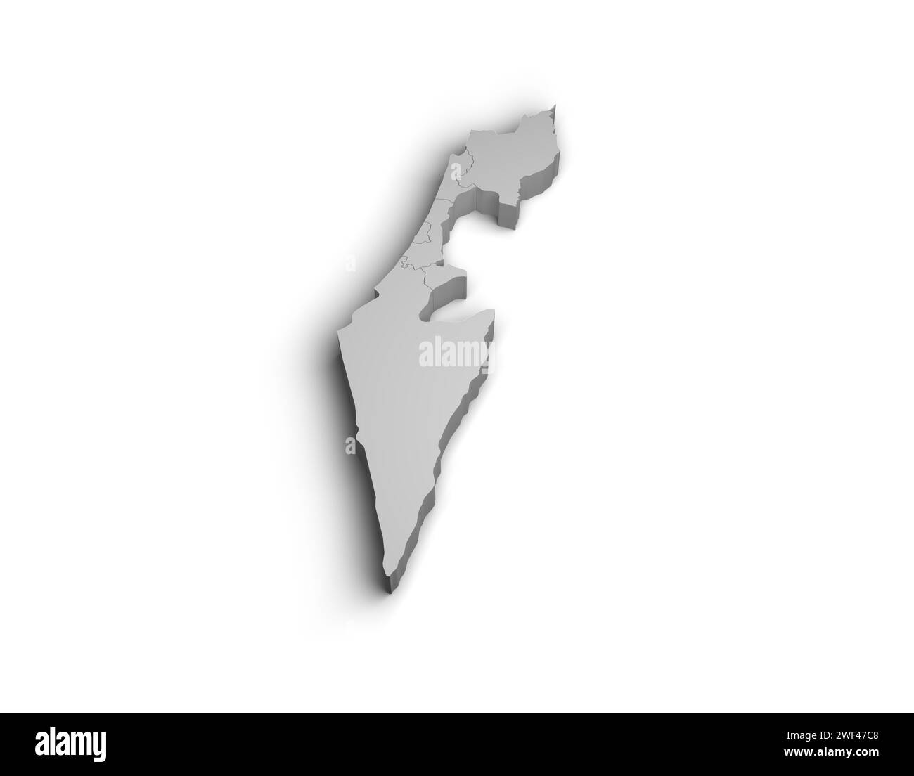 3d illustration de la carte d'Israël isolé de fond blanc Banque D'Images