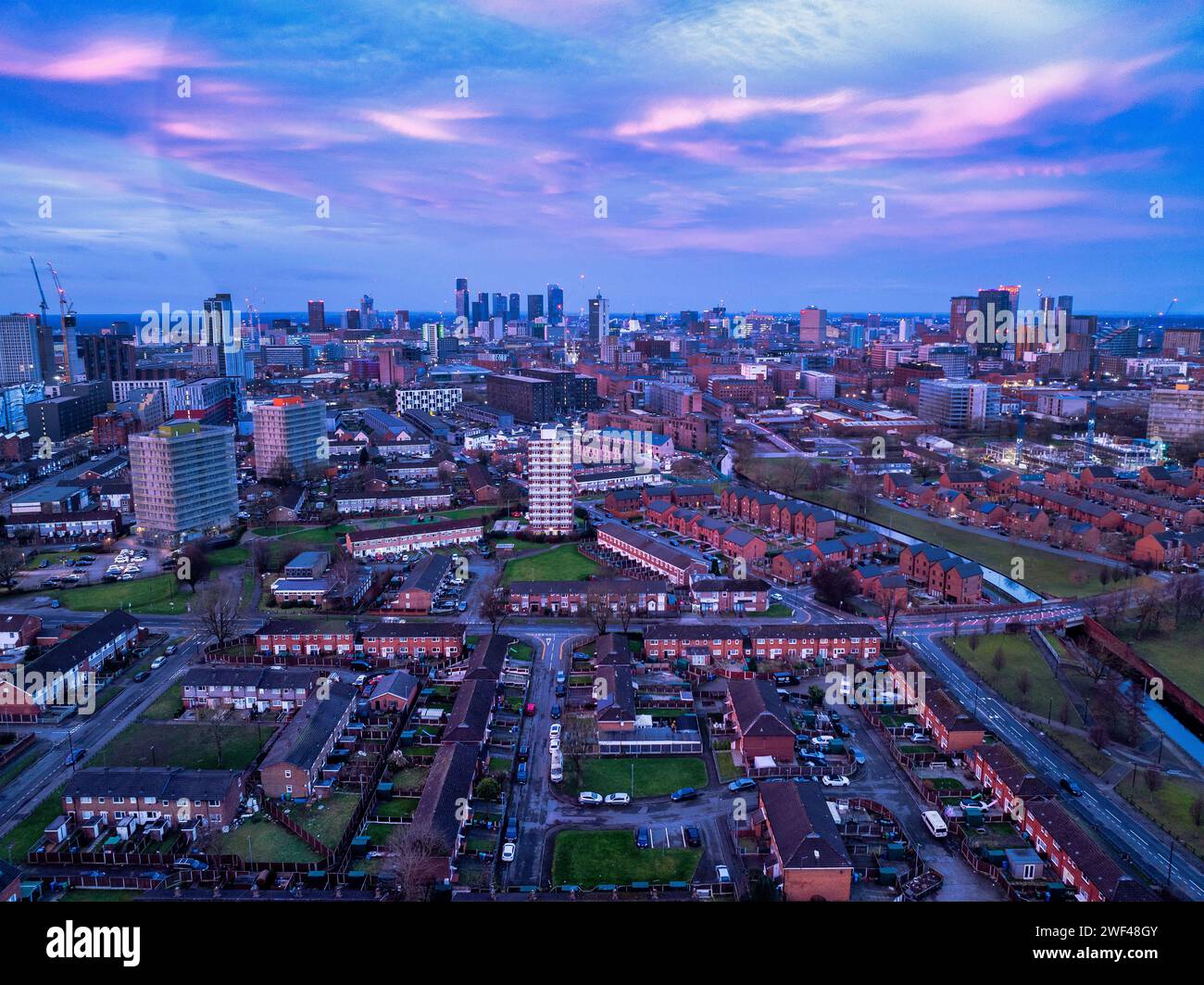 Image aérienne de Miles Platting, Manchester Banque D'Images