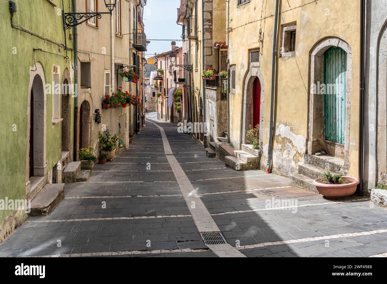Vue panoramique dans le village de Miranda, province d'Isernia, Molise, Italie. Banque D'Images