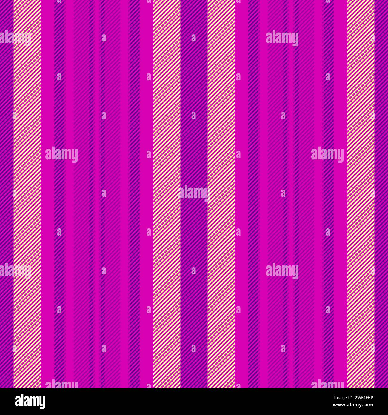 Disposition de vecteur de bande sans couture, textile de texture de tissu de bébé. Motif de fond de lignes verticales de marque dans les couleurs rose et violet. Illustration de Vecteur