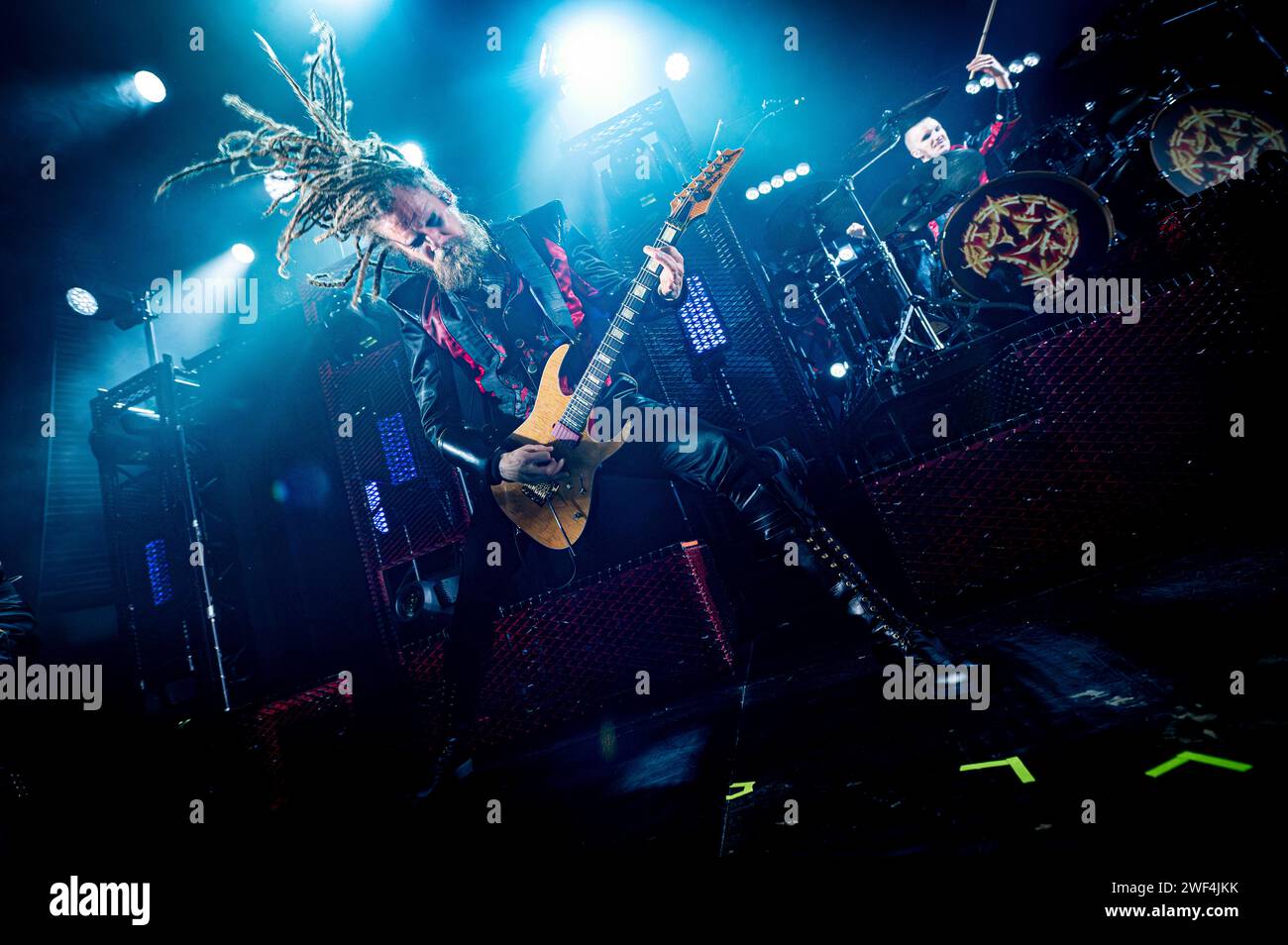 Copenhague, Danemark. 27 janvier 2024. Le groupe suédois de heavy Metal Avatar donne un concert live à Amager Bio à Copenhague. Ici le guitariste Jonas Jarlsby est vu en direct sur scène. (Crédit photo : Gonzales photo/Alamy Live News Banque D'Images