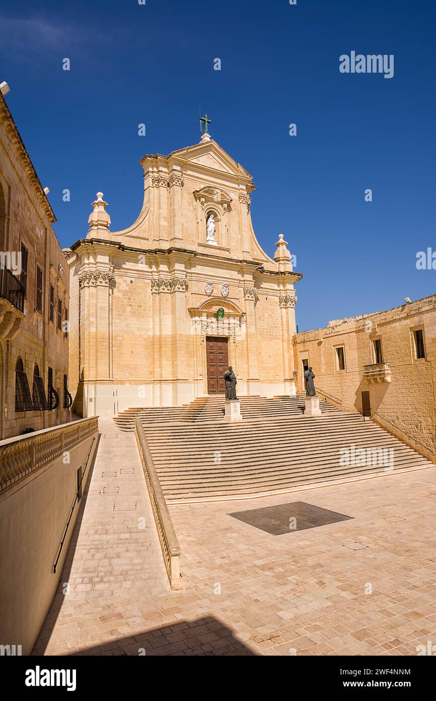 Façade de la cathédrale de Rabat sur l'île de Gozo (Malte) Banque D'Images