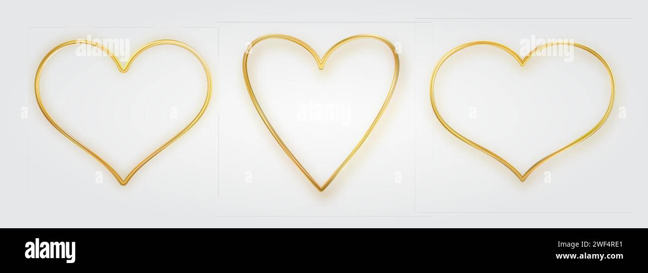 ensemble-de-cadre-en-forme-de-coeur-dor-fin-bordure-de-coeur-r-aliste