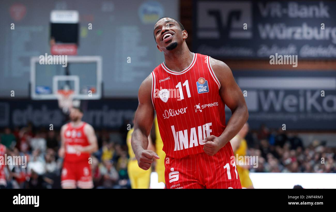 28.01.2024, Wuerzburg baskets vs ALBA Berlin, easyCredit BBL, 18. Spieltag, Deutschland, Wuerzburg, tectake-Arena, im Bild : Isaiah Washington (Wuerzburg baskets, 11) Banque D'Images