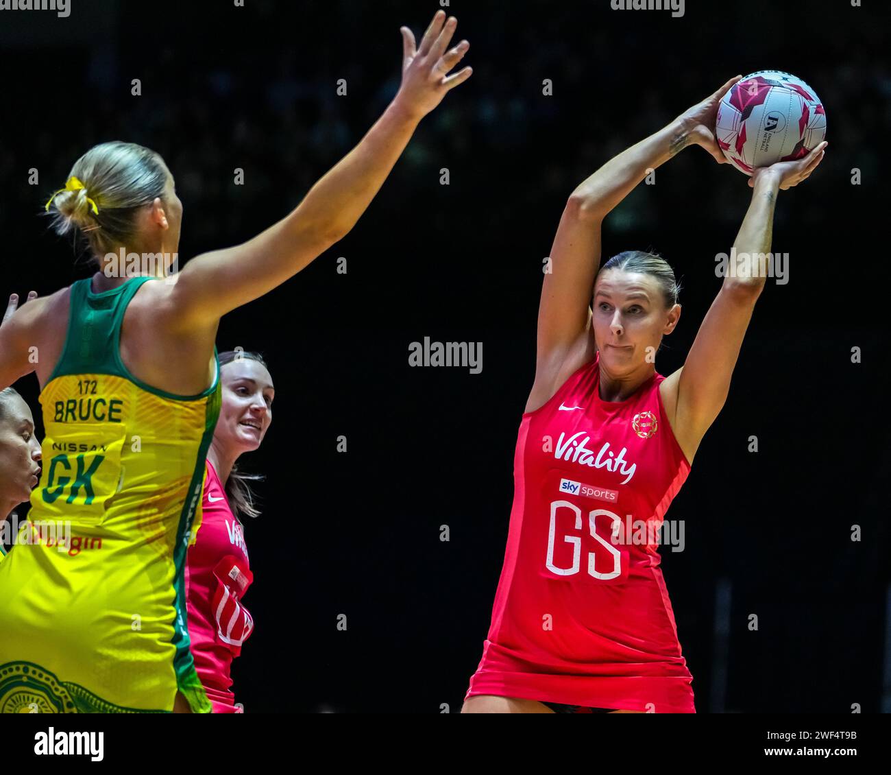 LEEDS, ROYAUME-UNI. 28 janvier 2024, Vitality netball Nations Cup 2024 final Credit Paul Whitehurst/Alamy Live News Banque D'Images