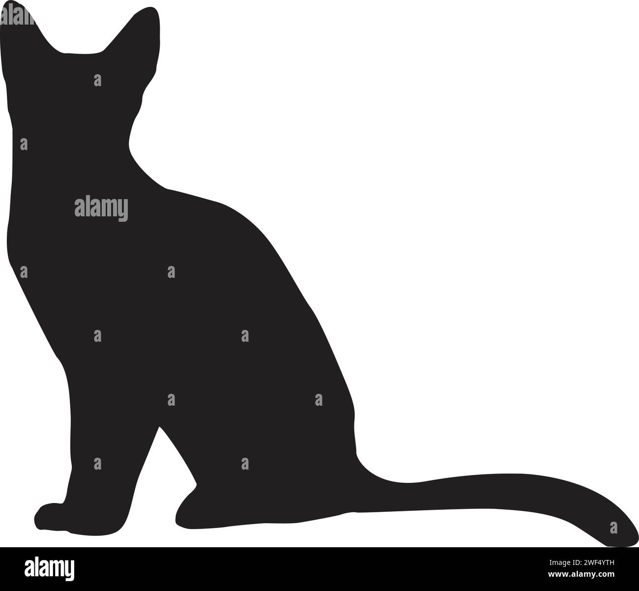 Vecteur d'autocollant silhouette de chat, conception de logo de chat noir Illustration de Vecteur