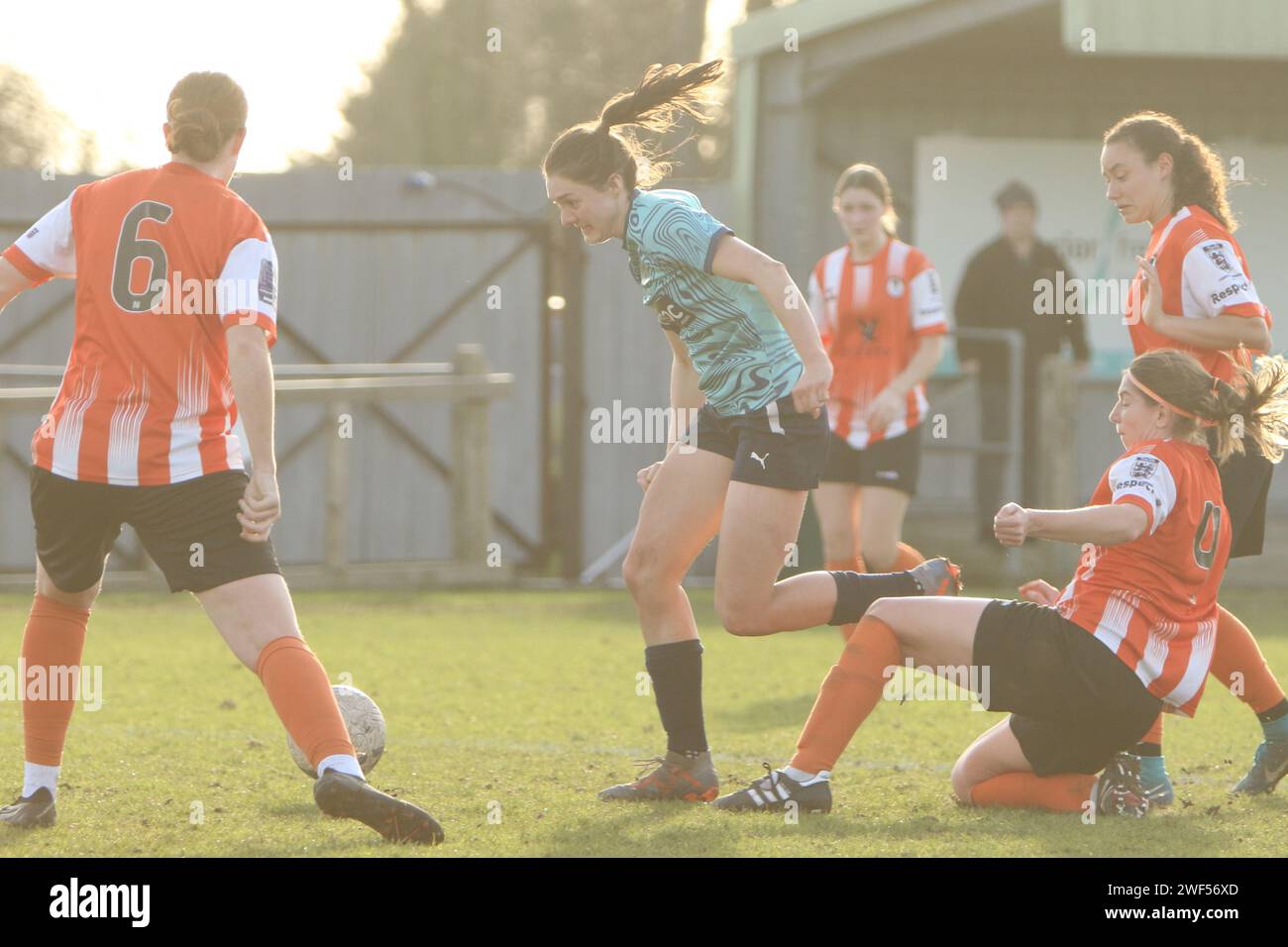 Ashford Town (Middx) Women FC - London Seaward FC, FA Women's National League FAWNL, 28 janvier 2024 Banque D'Images